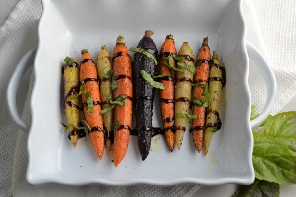 Roasted Rainbow Carrots with Balsamic Glaze