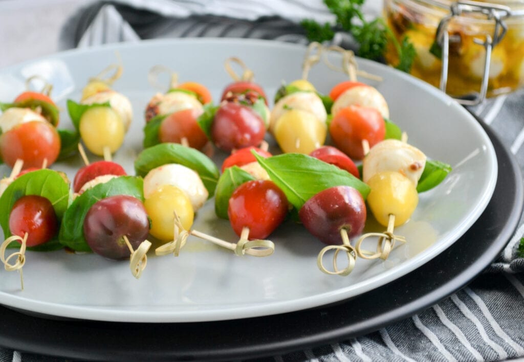 mozzarella tomato skewers