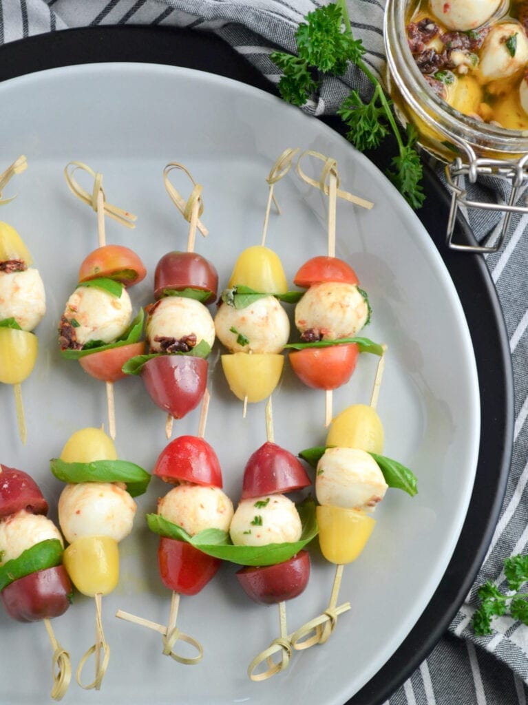 mozzarella tomato skewers