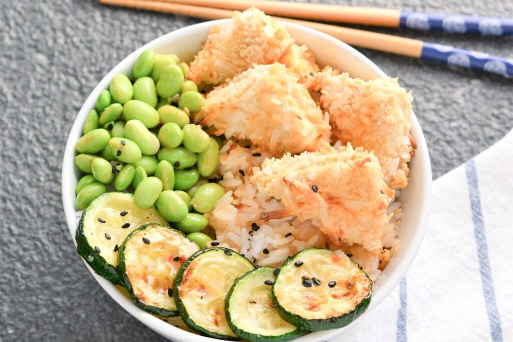 CRISPY COCONUT TOFU BOWL