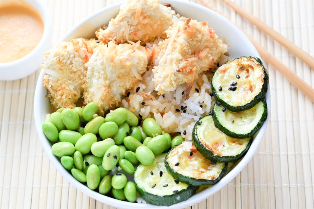 CRISPY COCONUT TOFU BOWL