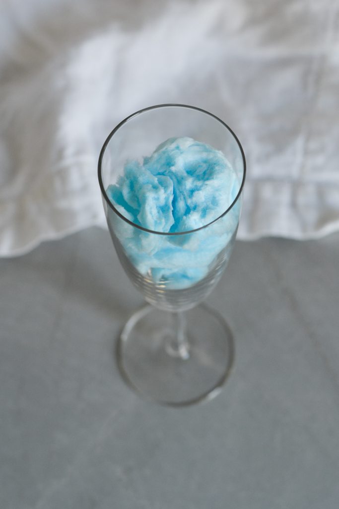 cotton candy in a glass